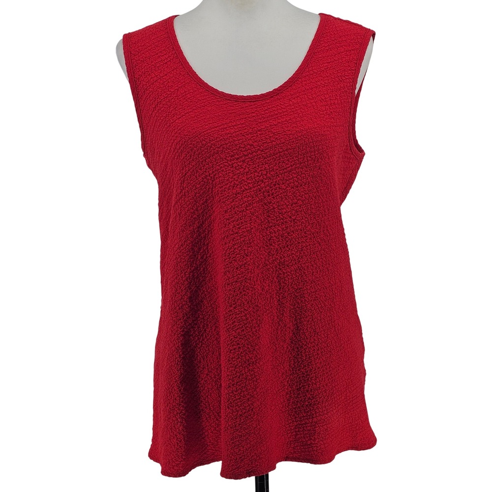 Kiyo Zip Tunic Tank Set XS/M Black Red Lagenlook Oversized Textured Crinkle 2pc - Picture 7 of 16